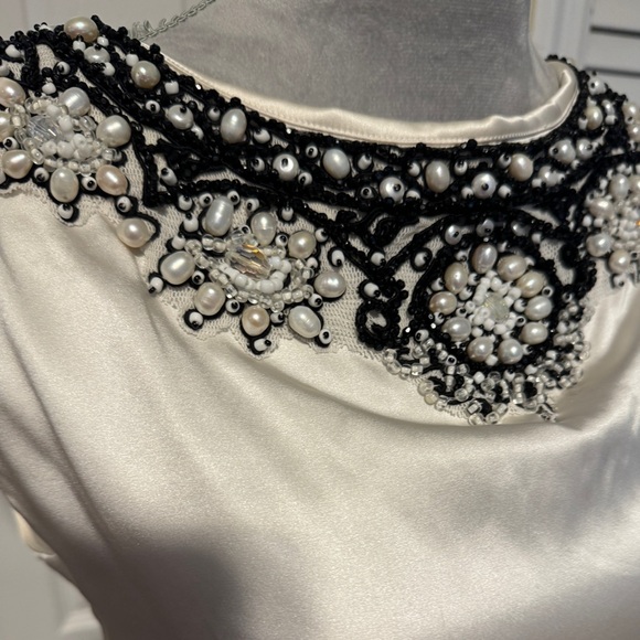 MAGASCHONI Collection Embellished Ivory Tank Blouse size 4 - Picture 3 of 7